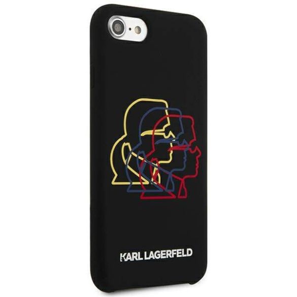 Karl Lagerfeld KLHCI8SLGKBK iPhone 7/8 /SE 2020/ SE 2022 keménytok fekete szilikon Triple Head