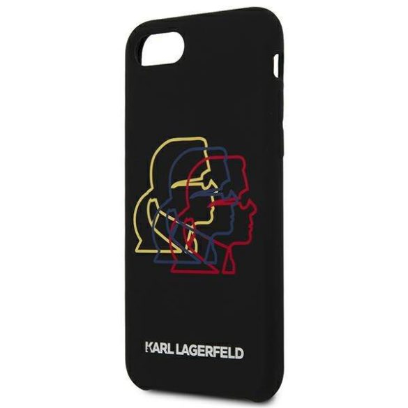 Karl Lagerfeld KLHCI8SLGKBK iPhone 7/8 /SE 2020/ SE 2022 keménytok fekete szilikon Triple Head