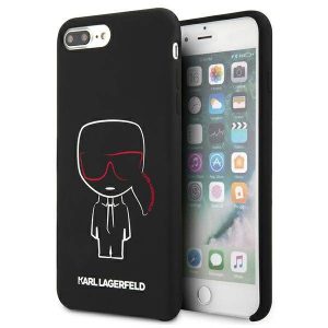 Karl Lagerfeld KLHCI8LSLKCBK iPhone 7/8 Plus keménytok fekete szilikon Karl ikonikus