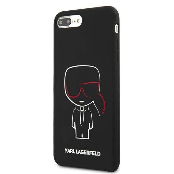 Karl Lagerfeld KLHCI8LSLKCBK iPhone 7/8 Plus keménytok fekete szilikon Karl ikonikus