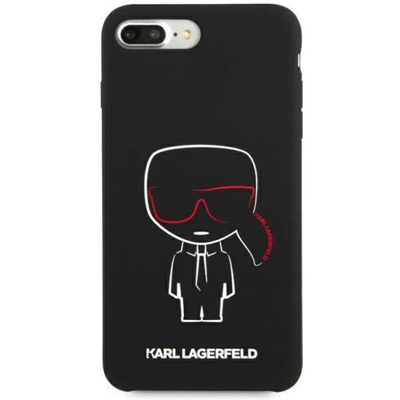 Karl Lagerfeld KLHCI8LSLKCBK iPhone 7/8 Plus keménytok fekete szilikon Karl ikonikus