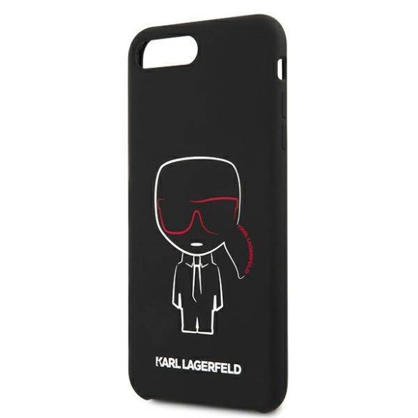 Karl Lagerfeld KLHCI8LSLKCBK iPhone 7/8 Plus keménytok fekete szilikon Karl ikonikus