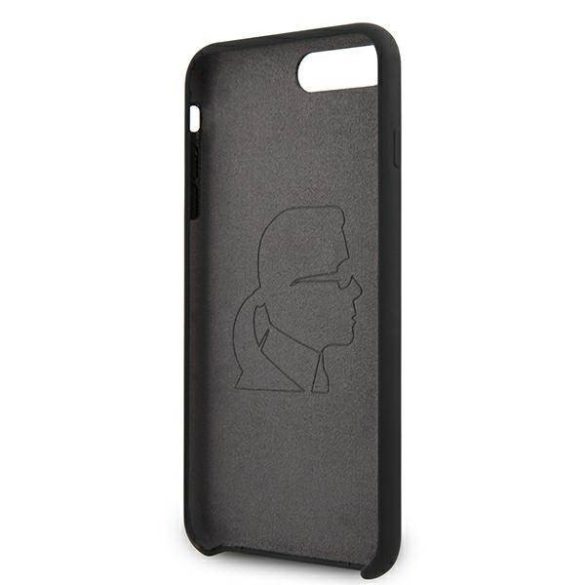 Karl Lagerfeld KLHCI8LSLKCBK iPhone 7/8 Plus keménytok fekete szilikon Karl ikonikus