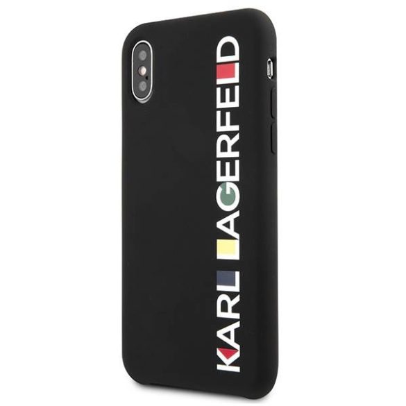 Karl Lagerfeld KLHCPXBHWHHBK iPhone X/XS keménytok fekete/csillogó Bauhaus tok