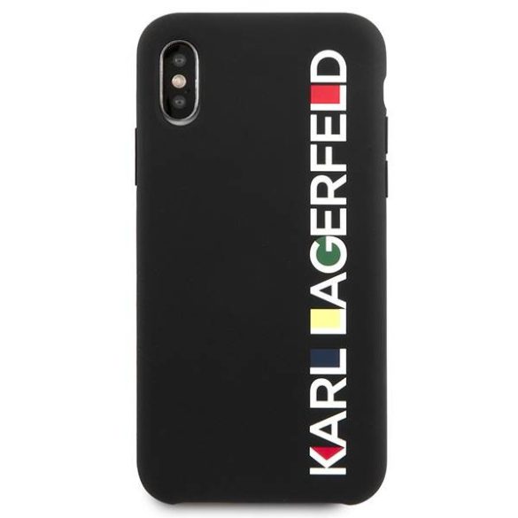 Karl Lagerfeld KLHCPXBHWHHBK iPhone X/XS keménytok fekete/csillogó Bauhaus tok