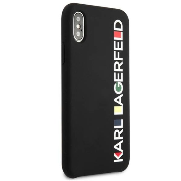 Karl Lagerfeld KLHCPXBHWHHBK iPhone X/XS keménytok fekete/csillogó Bauhaus tok