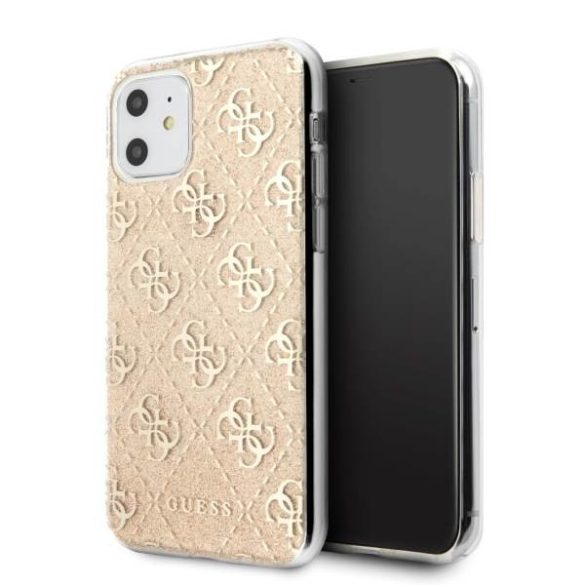 Guess GUHCN61PCU4GLGO iPhone 11 6,1" / Xr arany 4G csillogós keménytok