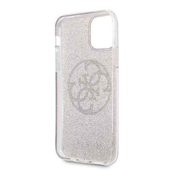 Guess GUHCN58PCUGLPI iPhone 11 Pro rózsaszín 4G Circle Glitter keménytok