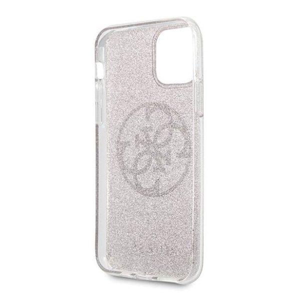 Guess GUHCN65PCUGLPI iPhone 11 Pro Max rózsaszín 4G Circle Glitter keménytok