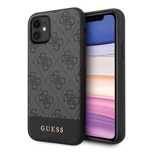 Guess GUHCN61G4GLGR iPhone 11 6,1" / Xr szürke 4G Stripe Collection keménytok