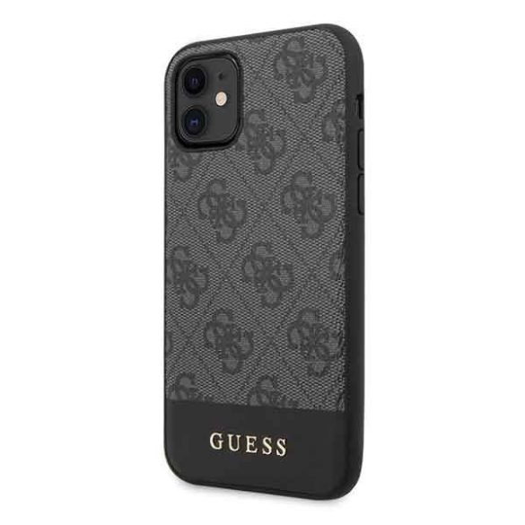 Guess GUHCN61G4GLGR iPhone 11 6,1" / Xr szürke 4G Stripe Collection keménytok