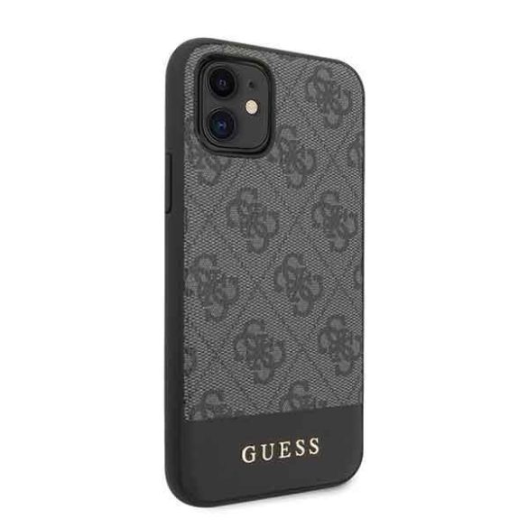 Guess GUHCN61G4GLGR iPhone 11 6,1" / Xr szürke 4G Stripe Collection keménytok