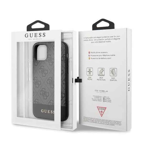 Guess GUHCN61G4GLGR iPhone 11 6,1" / Xr szürke 4G Stripe Collection keménytok