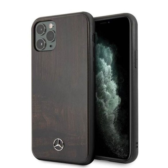 Mercedes MEHCN65VWOBR iPhone 11 Pro Max barna keménytok Wood Line Rosewood