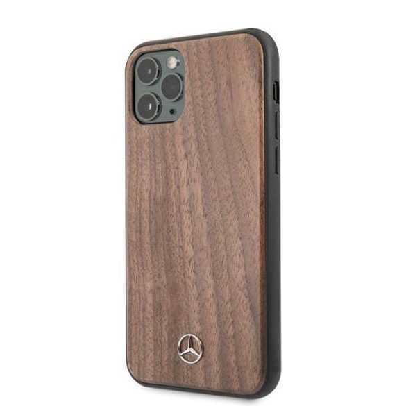 Mercedes MEHCN65VWOLB iPhone 11 Pro Max barna Wood Line Walnut keménytok