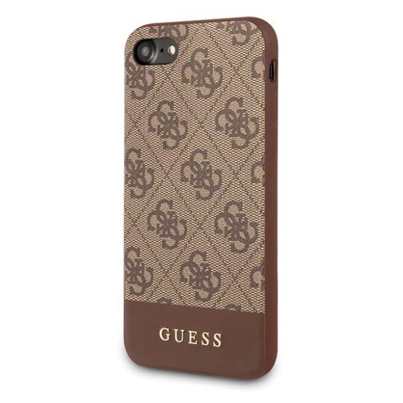 Guess GUHCI8G4GLBR iPhone 7/8/SE 2020 / SE 2022 barna 4G Stripe Collection keménytok