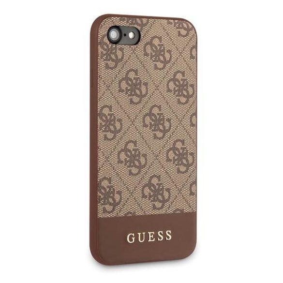 Guess GUHCI8G4GLBR iPhone 7/8/SE 2020 / SE 2022 barna 4G Stripe Collection keménytok