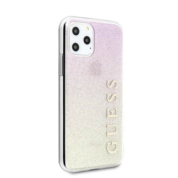 Guess GUHCN65PCUGLGPI iPhone 11 Pro Max rózsaarany színátmenetes Glitter keménytok