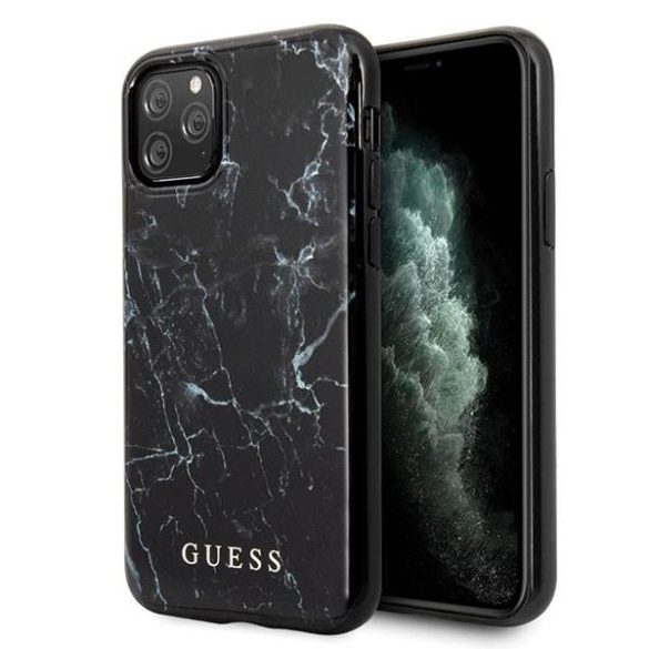 Guess GUHCN65PCUMABK iPhone 11 Pro Max fekete márvány tok