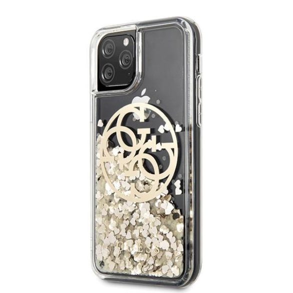 Guess GUHCN65LGGITDGO iPhone 11 Pro Max arany Circle folyékony csillogó kristályos keménytok