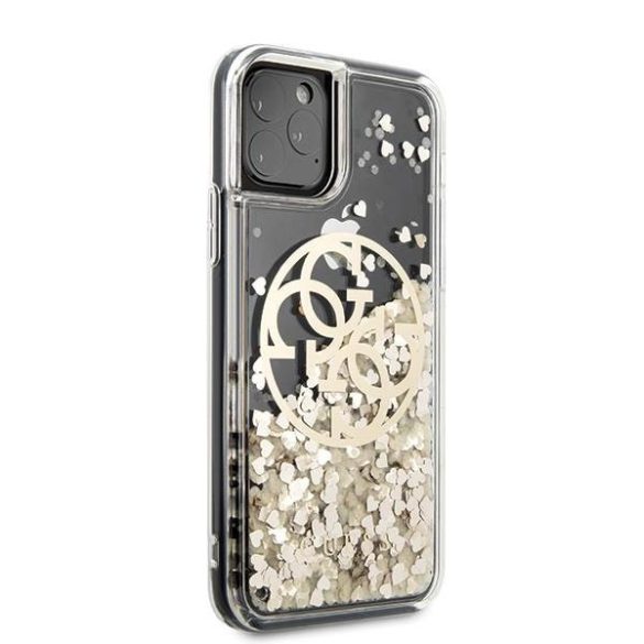Guess GUHCN65LGGITDGO iPhone 11 Pro Max arany Circle folyékony csillogó kristályos keménytok