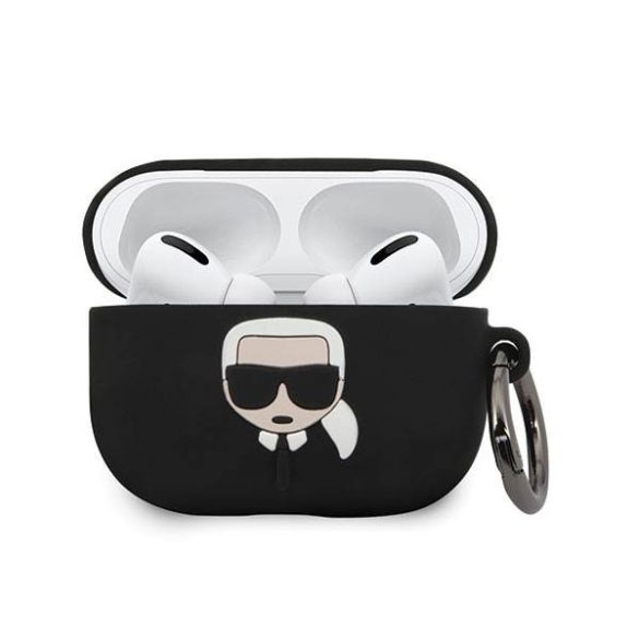 Karl Lagerfeld KLACAPSILGLBK AirPods Pro fekete szilikon ikonikus tok