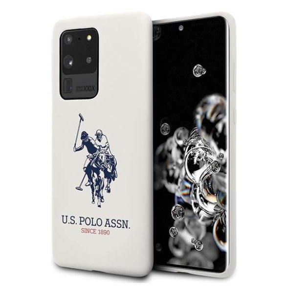 US Polo USHCS69SLHRWHH Samsung Galaxy S20 Ultra G988 fehér Silicone Collection tok