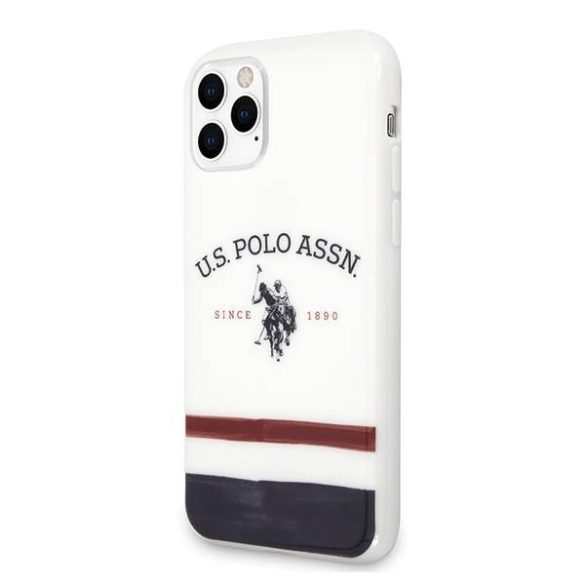 US Polo USHCN65PCSTRB iPhone 11 Pro Max fehér Tricolor Pattern Collection tok