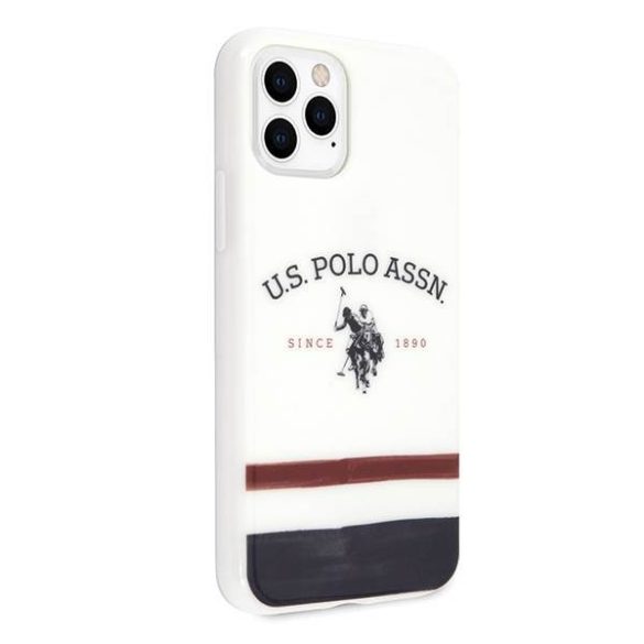 US Polo USHCN65PCSTRB iPhone 11 Pro Max fehér Tricolor Pattern Collection tok