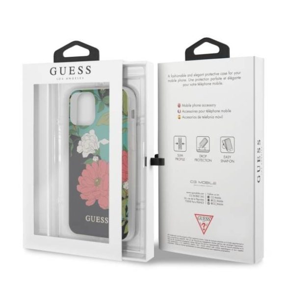 Guess GUHCN65IMLFL01 iPhone 11 Pro Max fekete N°1 Flower Collection tok
