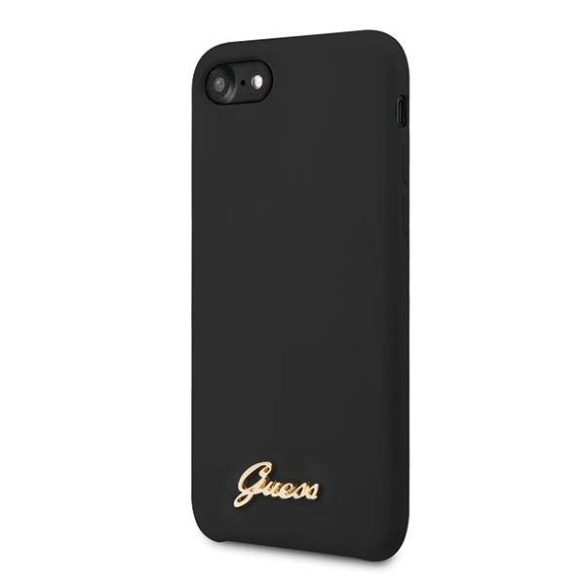 Guess GUHCI8LSLMGBK iPhone 7/8/SE 2020 / SE 2022 fekete szilikon vintage arany logós keménytok