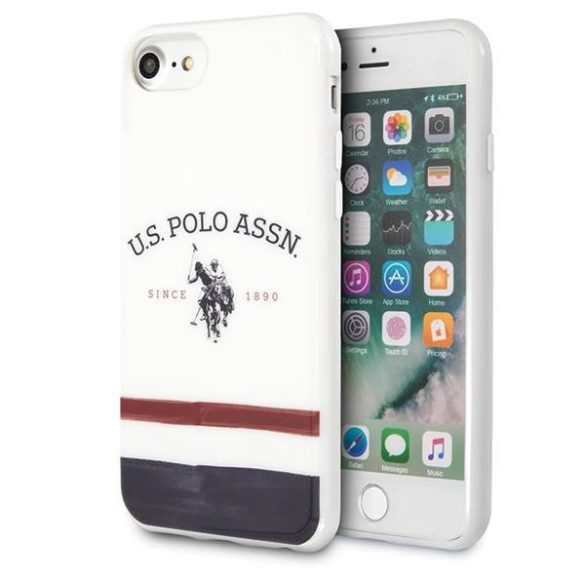 US Polo USHCI8PCSTRB iPhone 7/8/SE 2020 / SE 2022 fehér Tricolor Pattern Collection tok