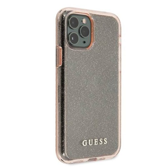 Guess GUHCN58PCGLPI iPhone 11 Pro rózsaszín csillogós keménytok