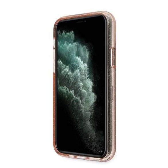 Guess GUHCN58PCGLPI iPhone 11 Pro rózsaszín csillogós keménytok