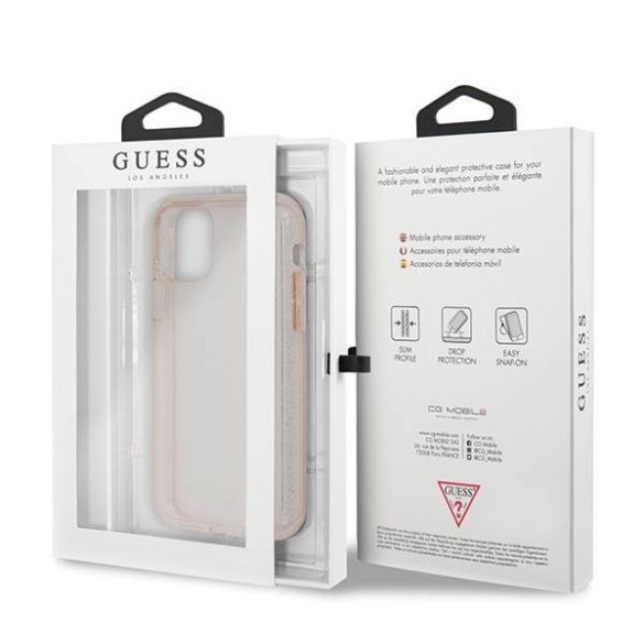 Guess GUHCN58PCGLPI iPhone 11 Pro rózsaszín csillogós keménytok