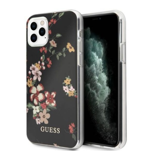Guess GUHCN65IMLFL04 iPhone 11 Pro Max fekete N°4 Flower Collection tok