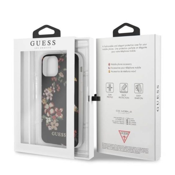 Guess GUHCN65IMLFL04 iPhone 11 Pro Max fekete N°4 Flower Collection tok