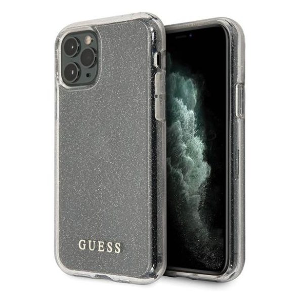 Guess GUHCN65PCGLSI iPhone 11 Pro Max ezüst csillogós keménytok