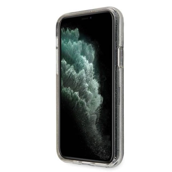 Guess GUHCN65PCGLSI iPhone 11 Pro Max ezüst csillogós keménytok