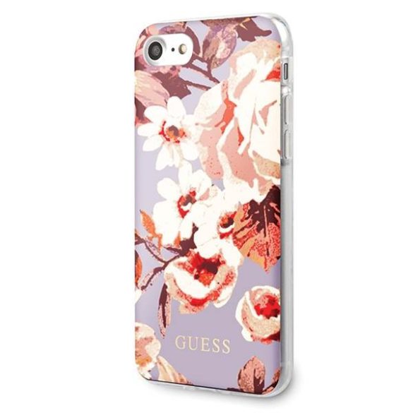Guess GUHCI8PCUTRFL02 iPhone 7/8/SE 2020 / SE 2022 lila N°2 Flower Collection fényes tok