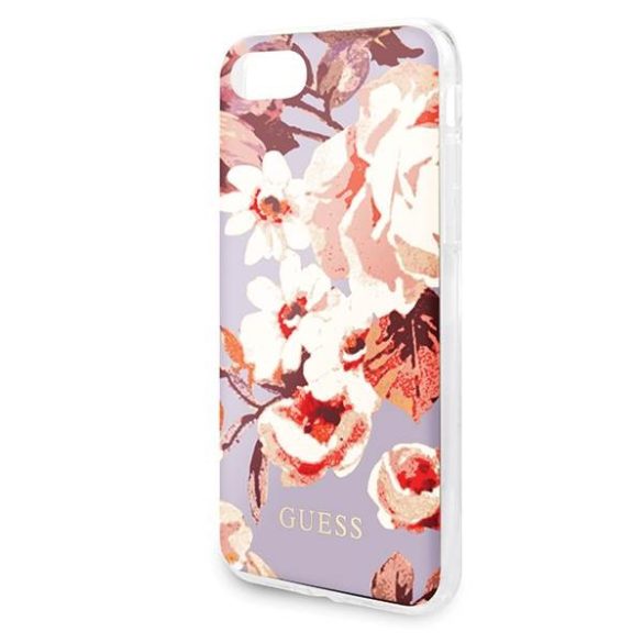 Guess GUHCI8PCUTRFL02 iPhone 7/8/SE 2020 / SE 2022 lila N°2 Flower Collection fényes tok