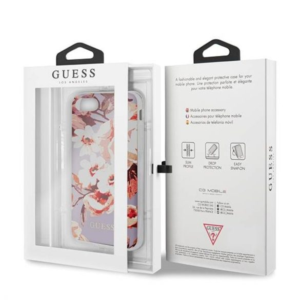 Guess GUHCI8PCUTRFL02 iPhone 7/8/SE 2020 / SE 2022 lila N°2 Flower Collection fényes tok