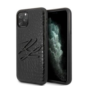 Karl Lagerfeld KLHCN58CRKBK iPhone 11 Pro keménytok fekete Croco