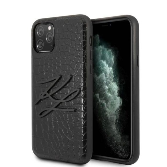 Karl Lagerfeld KLHCN58CRKBK iPhone 11 Pro keménytok fekete Croco
