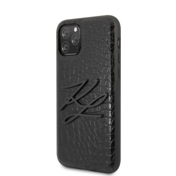 Karl Lagerfeld KLHCN58CRKBK iPhone 11 Pro keménytok fekete Croco