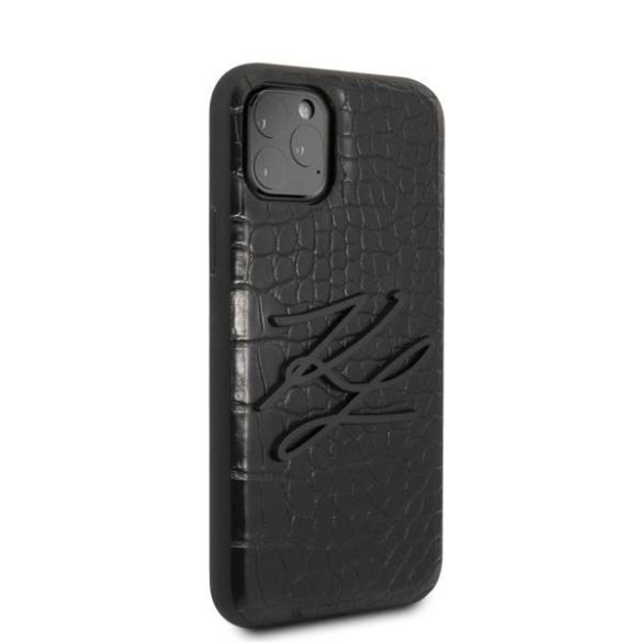 Karl Lagerfeld KLHCN58CRKBK iPhone 11 Pro keménytok fekete Croco