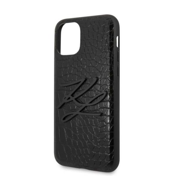 Karl Lagerfeld KLHCN58CRKBK iPhone 11 Pro keménytok fekete Croco