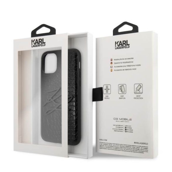 Karl Lagerfeld KLHCN58CRKBK iPhone 11 Pro keménytok fekete Croco