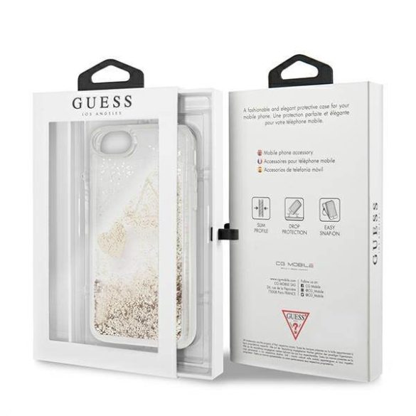 Guess GUOHCI8GLHFLGO iPhone 7/8/SE 2020 /SE 2022 arany Glitter Charms keménytok