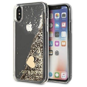 Guess GUOHCPXGLHFLGO iPhone X/Xs arany Glitter Charms keménytok 